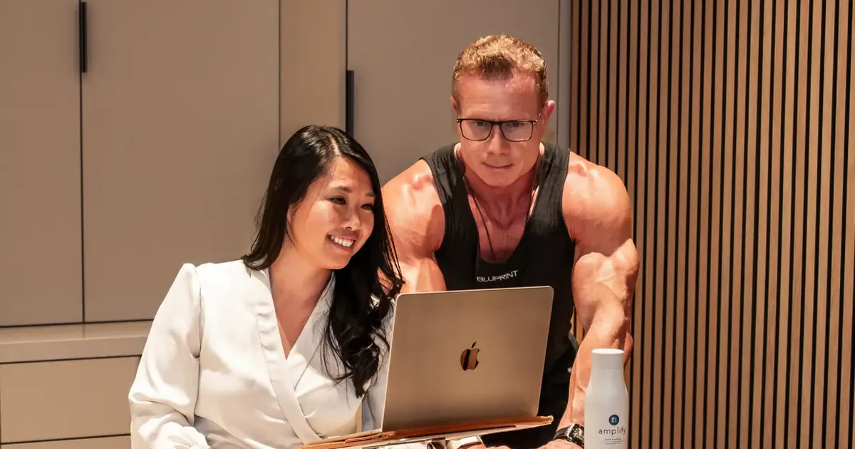 Jonathan Uphoff and Dr. Lain Lye, ND reviewing member programming at Bluprint Wellness